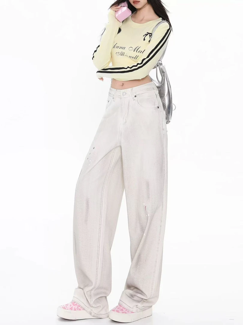 C5-2白灰色“脏脏”牛仔裤（88715）