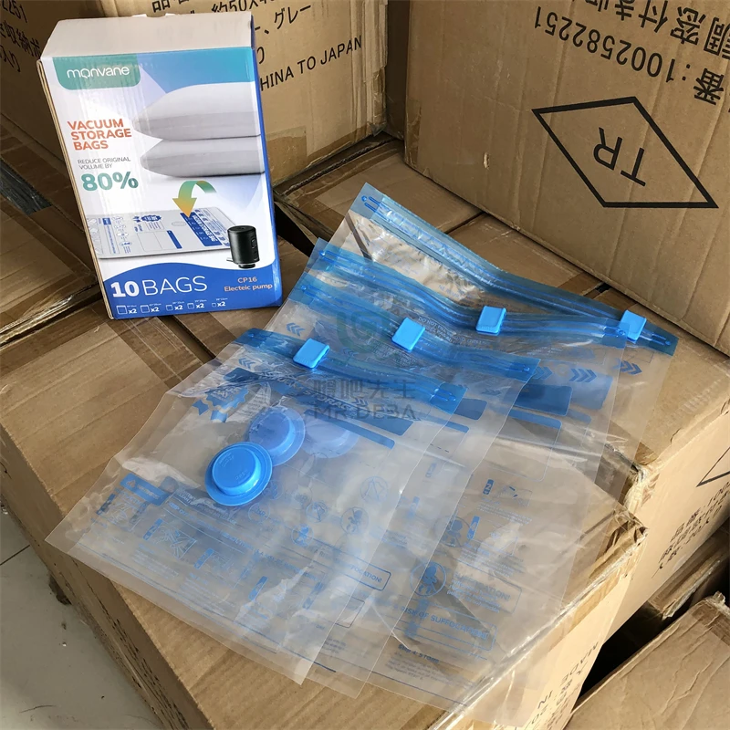 出口单！10个装真空高压缩袋盒装衣物杯子收纳袋