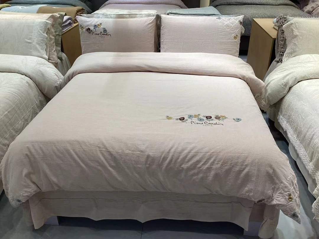 棉麻绣花四件套简约