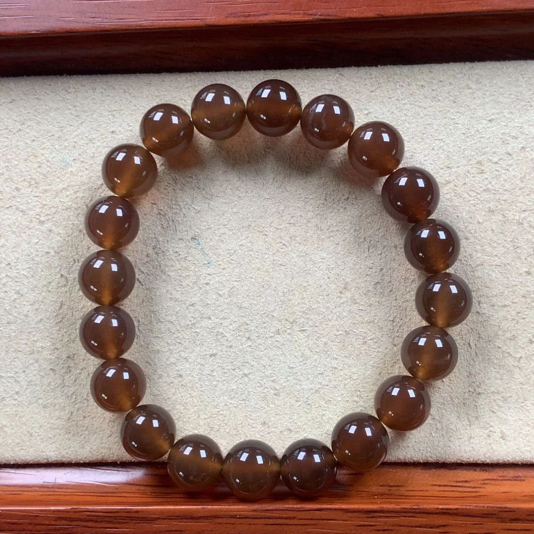 未镶嵌咖冰！10mm手串88/条。02硅化珊瑚（珊瑚玉）