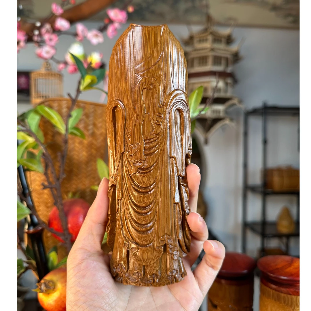 【曹衣出水-茶则】手工竹雕茶道茶则 六君子竹工艺茶具配件文玩摆件