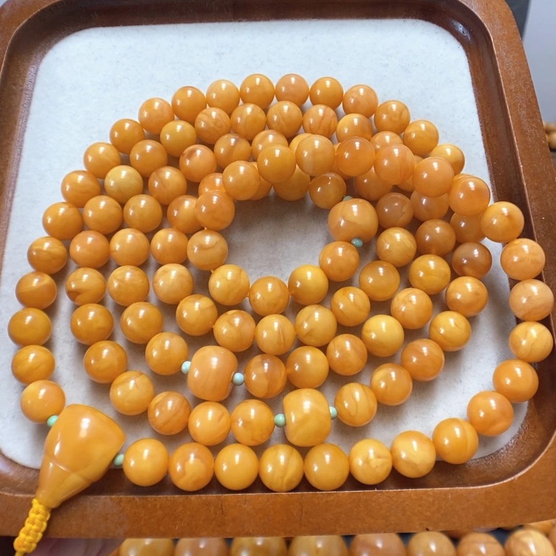 蜜蜡项链未镶嵌108