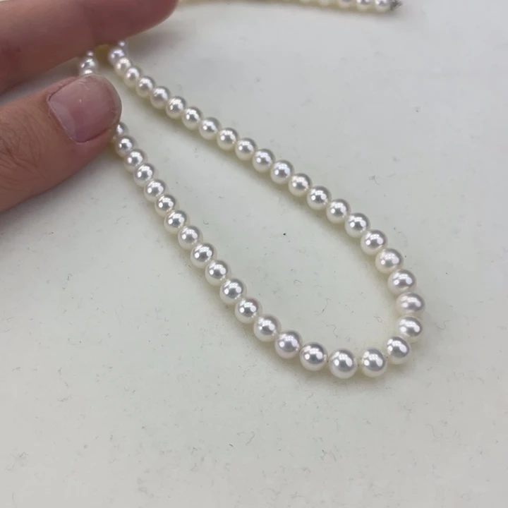 淡水珍珠颈饰银S925镶嵌卡5极光炫彩高品