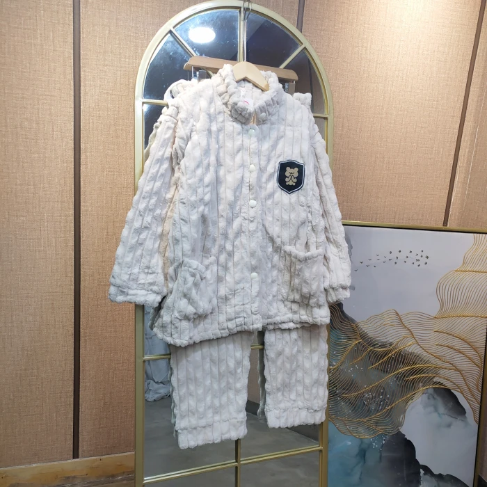 LC93孕妇杏色珊瑚绒月子服套装XXL120-150