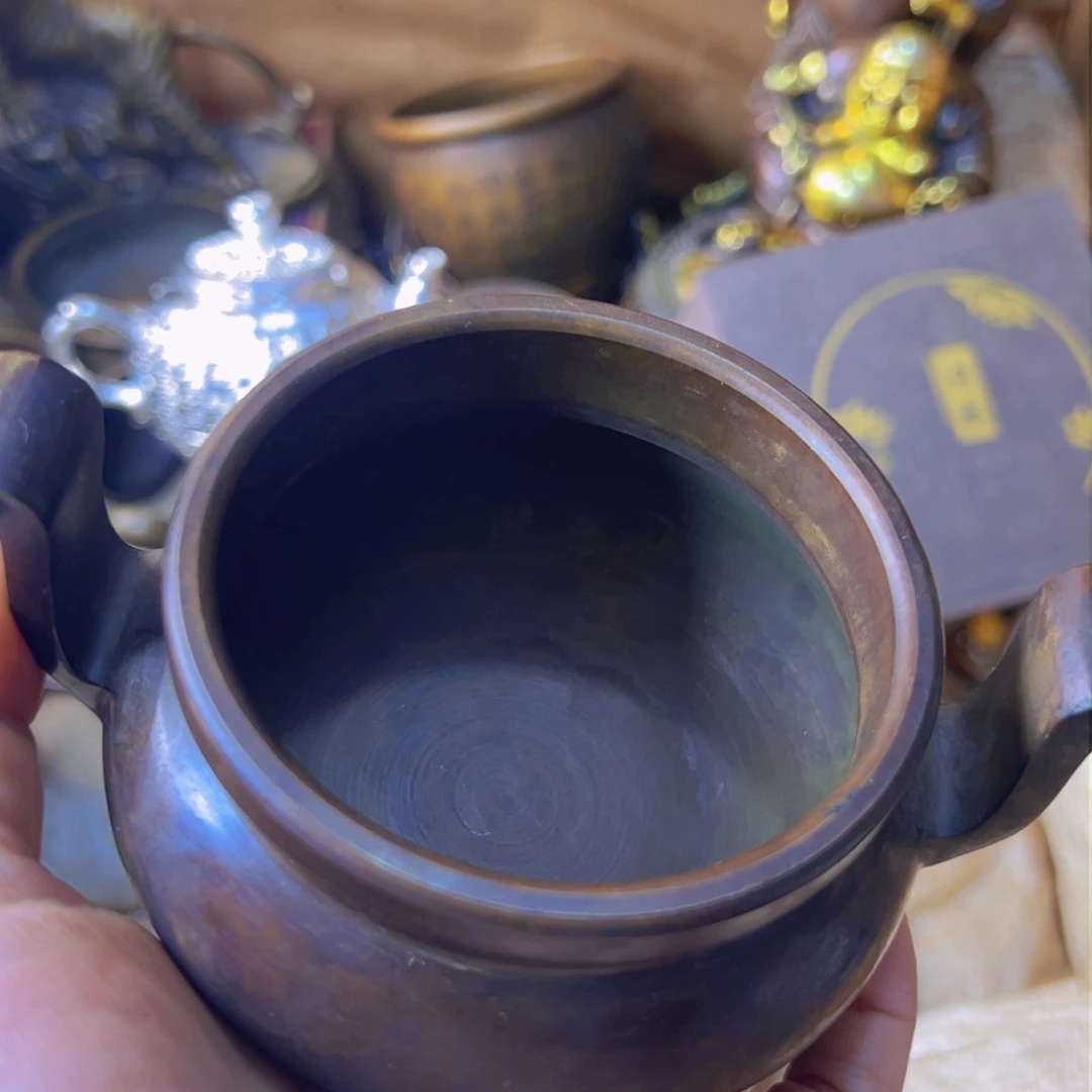 红铜官帽炉一个铜器