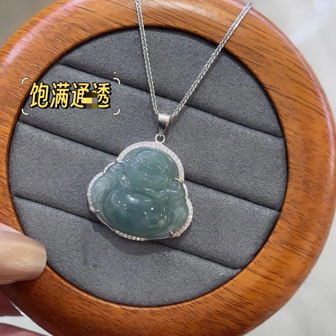 坠链均925银 旺来862银镶嵌弥勒佛吊坠项链345-360 凤梨严选 时尚