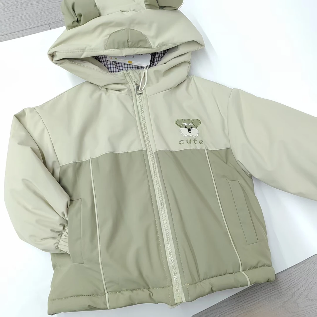 新款字母小狗冲风儿童棉袄36772