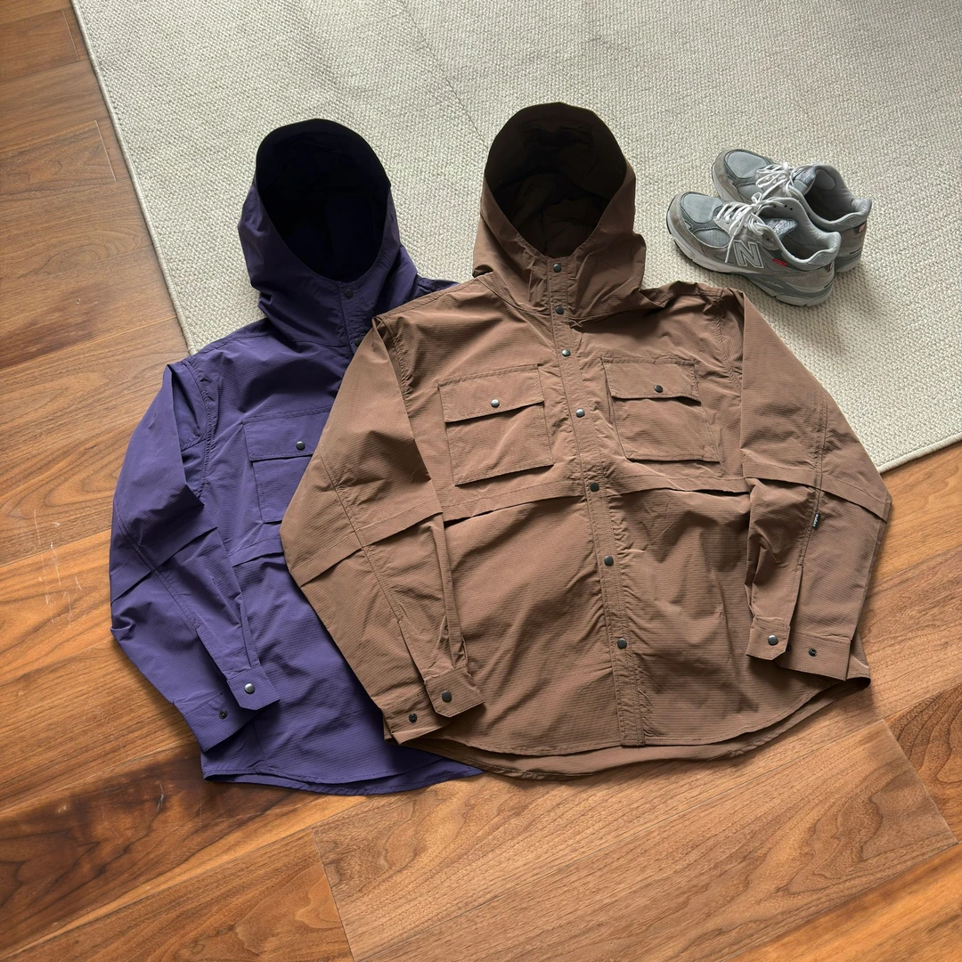 Kaqi Dashu 纯色连帽衬衣 25SS 设计师小众款夹克外套-609