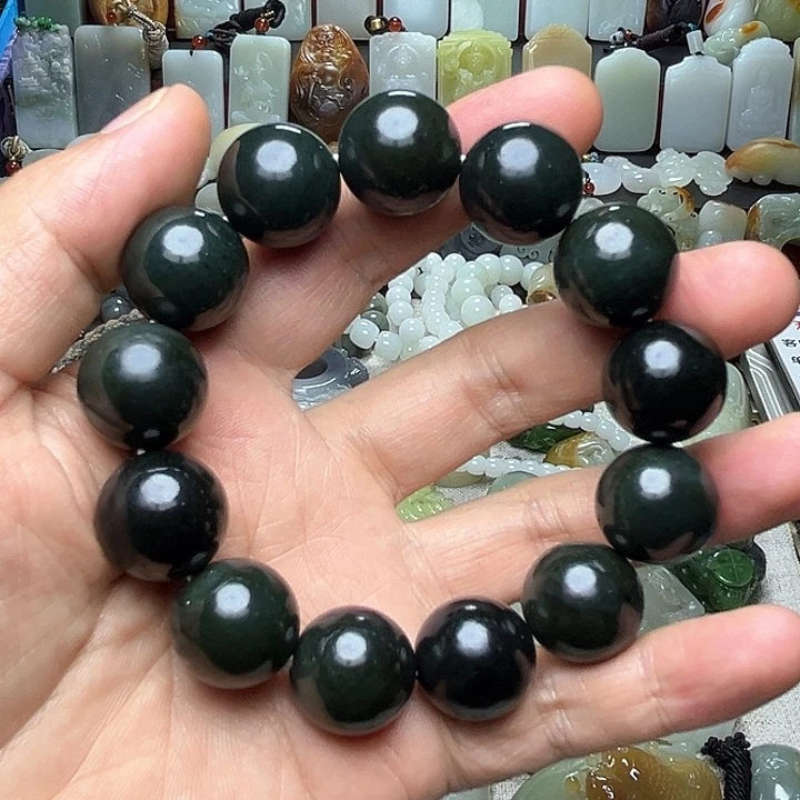 手链未镶嵌和田玉（青玉）