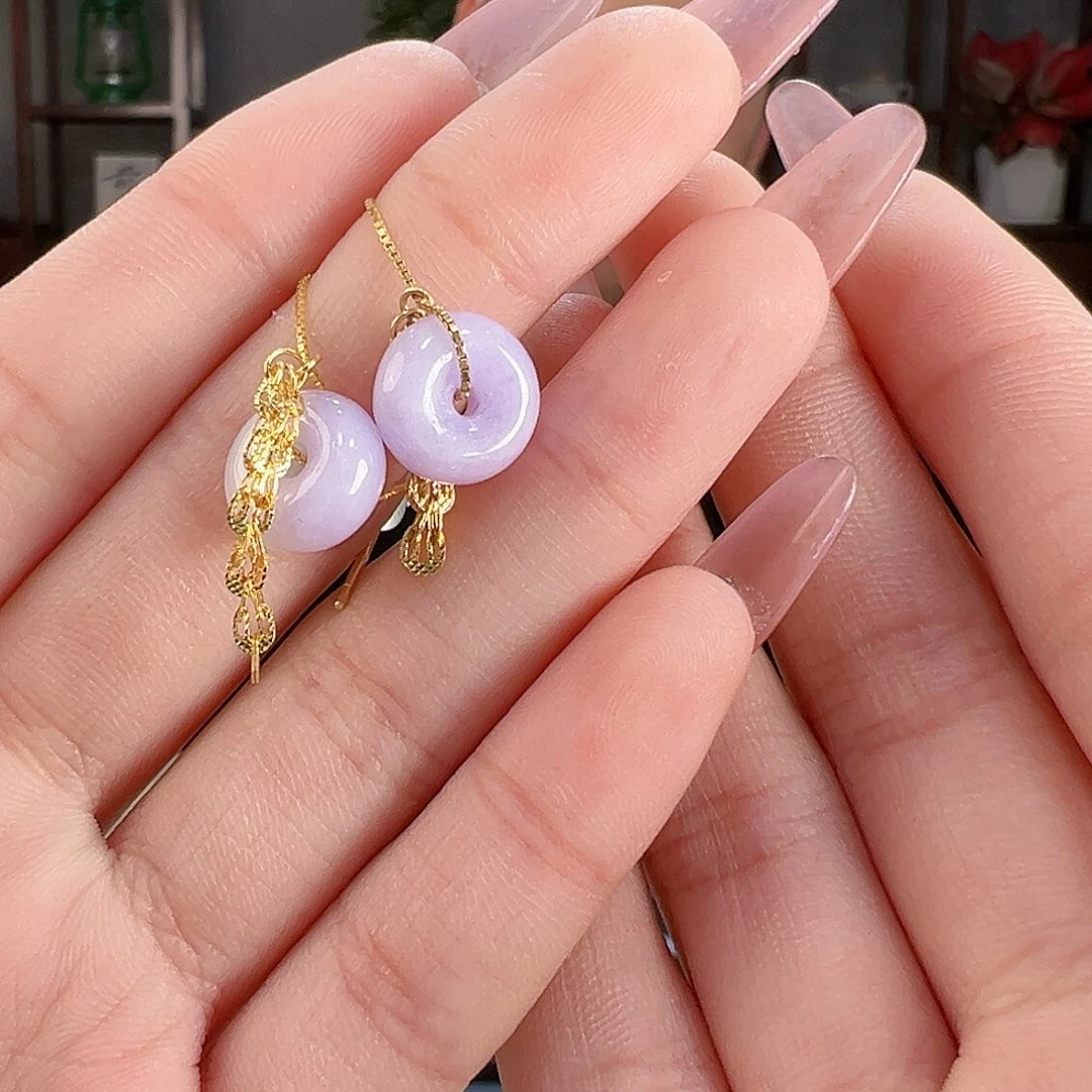 翡翠耳饰银S925镶嵌耳环2