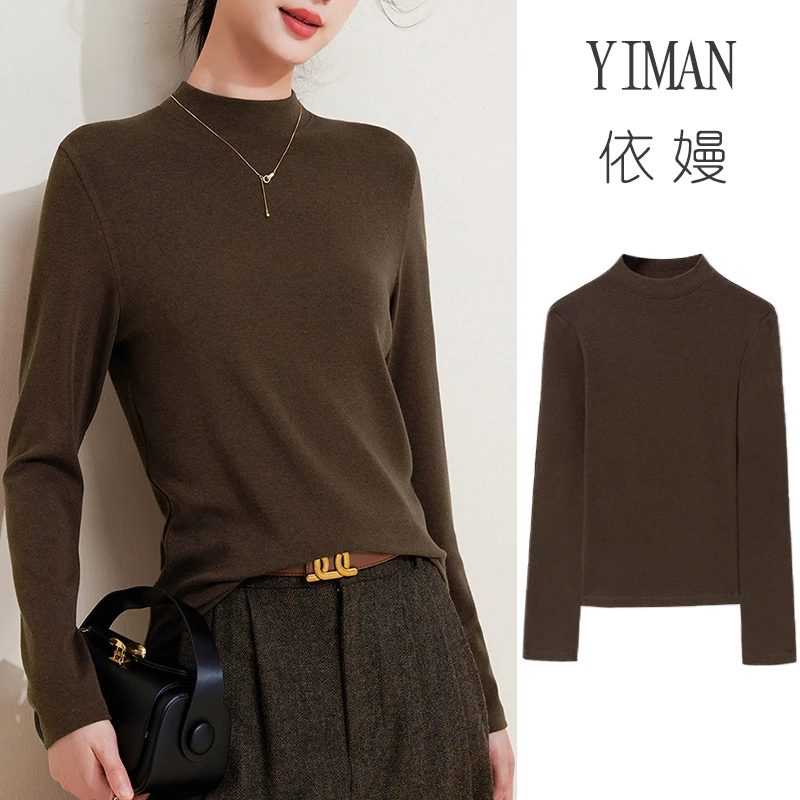 2025绵羊毛上衣打底衫女新半高领内搭秋冬女装长袖保暖爆款羊毛衫