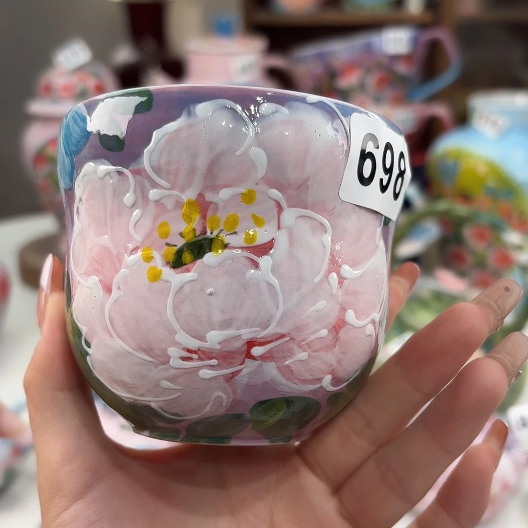 瓷片景德镇手绘高温釉下彩陶瓷茶具