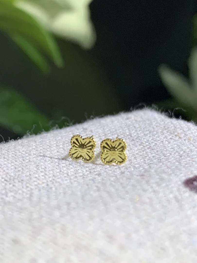 【四叶草mini款】耳钉-18K金耳饰（多样性发货）拍一发一对