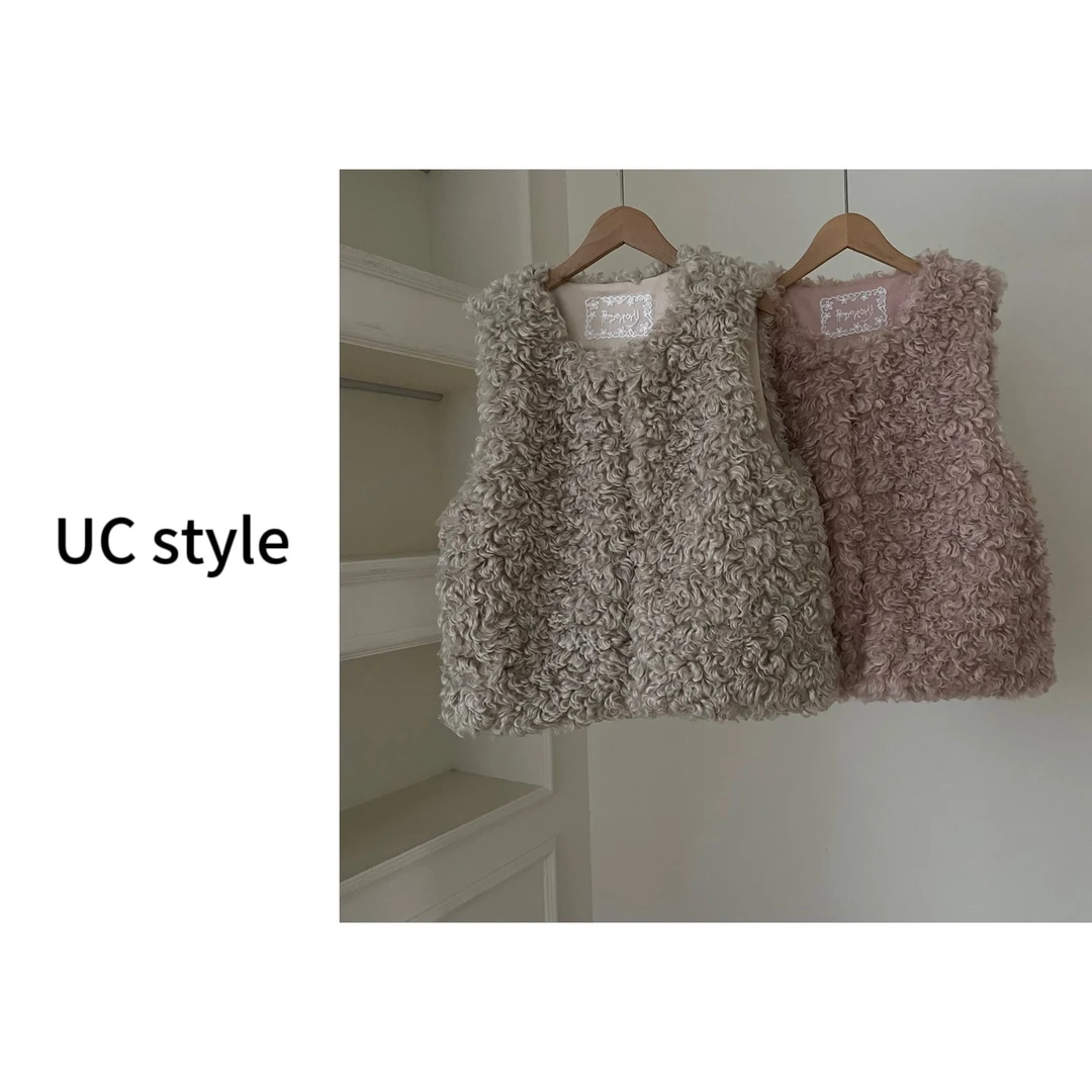 【UCSTYLE】A9013毛绒坎肩短款无袖小外套主播穿S码