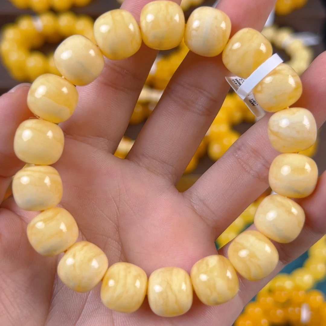 琥珀未镶嵌手串23.3g焦皮虎皮纹老型13mm cx