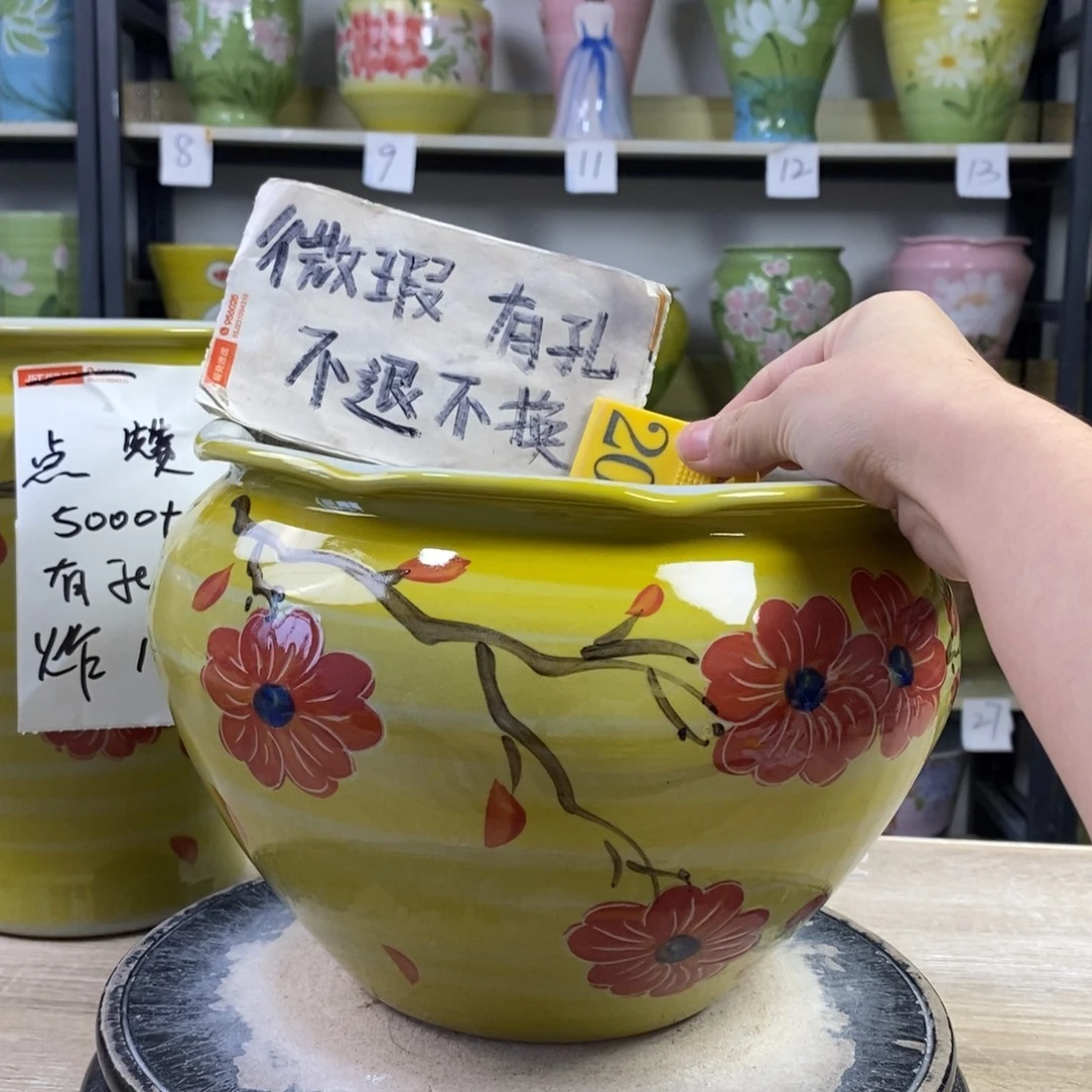 景德镇手工手绘陶瓷花盆