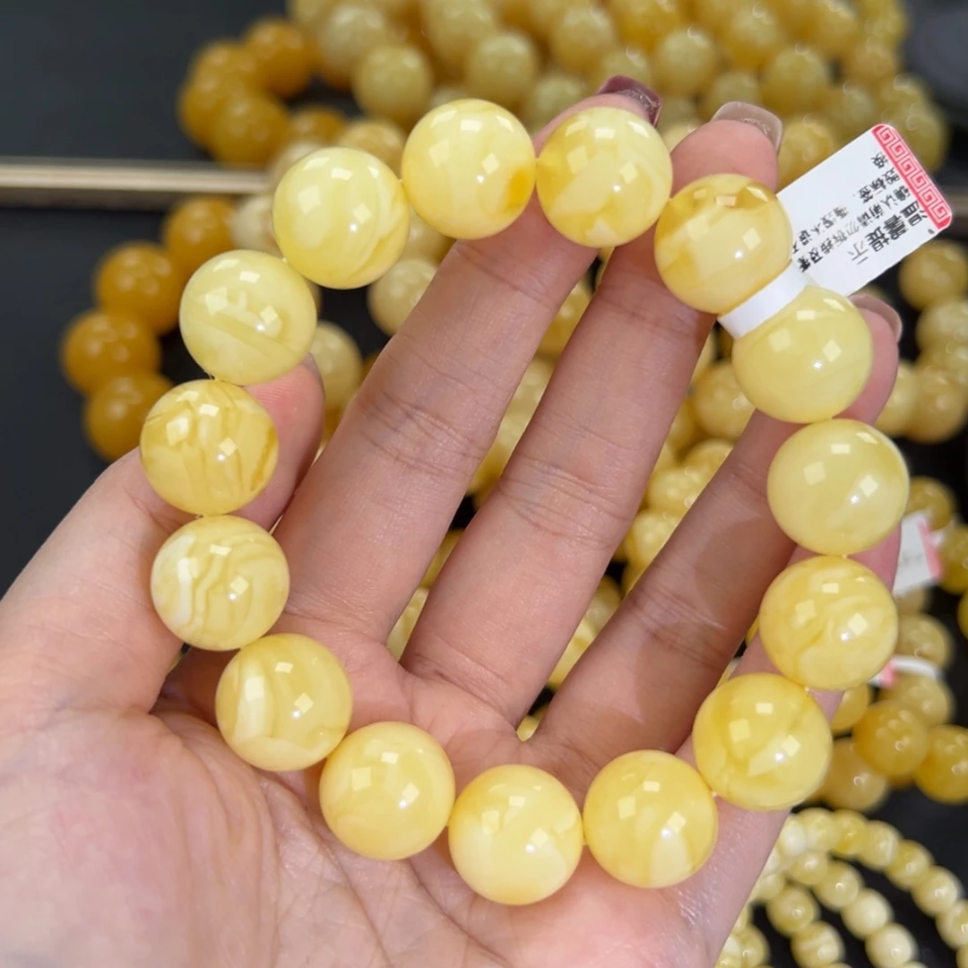 琥珀未镶嵌手链30.7白蜡妖花
