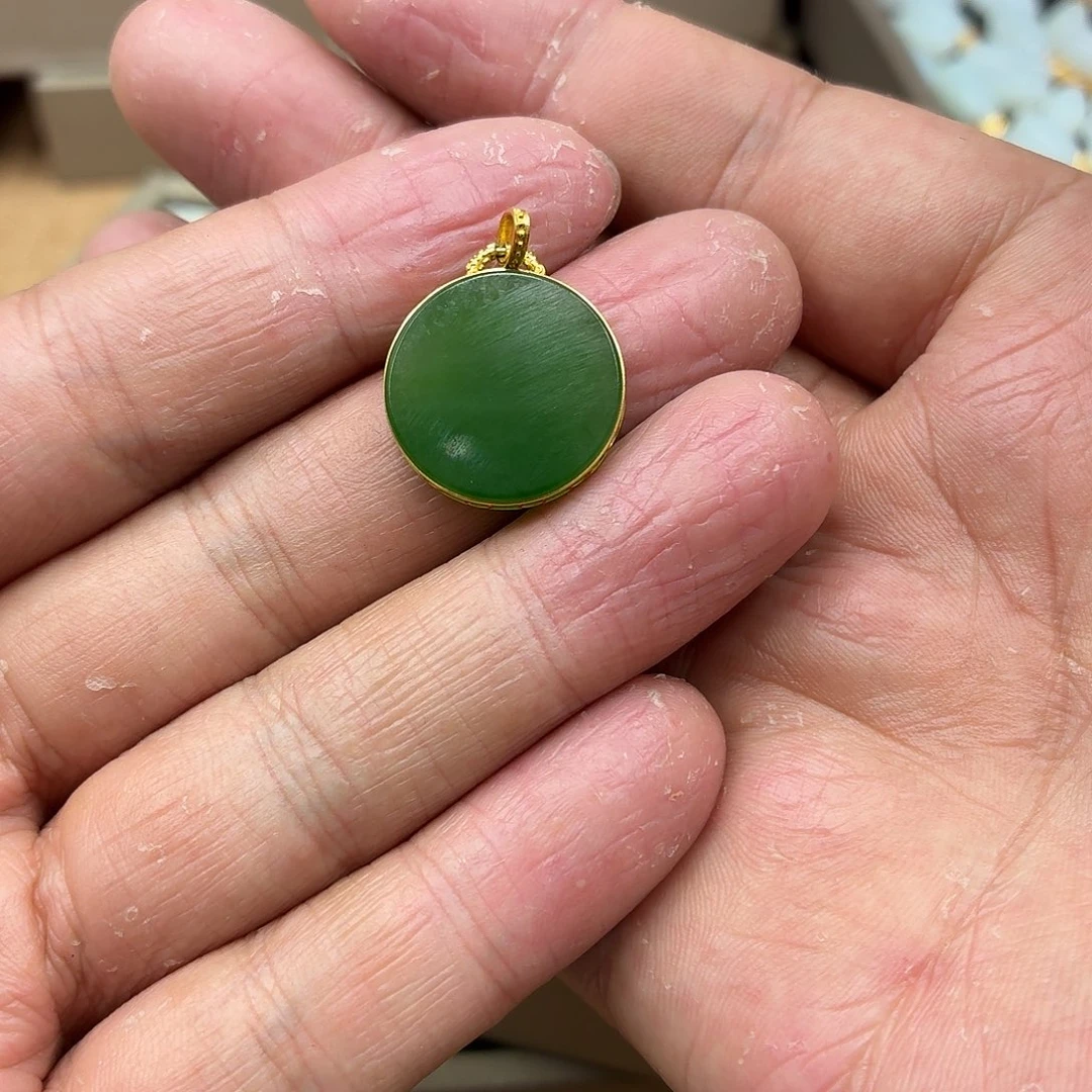 和田玉18K金镶嵌颈饰多样性发货拍一发一