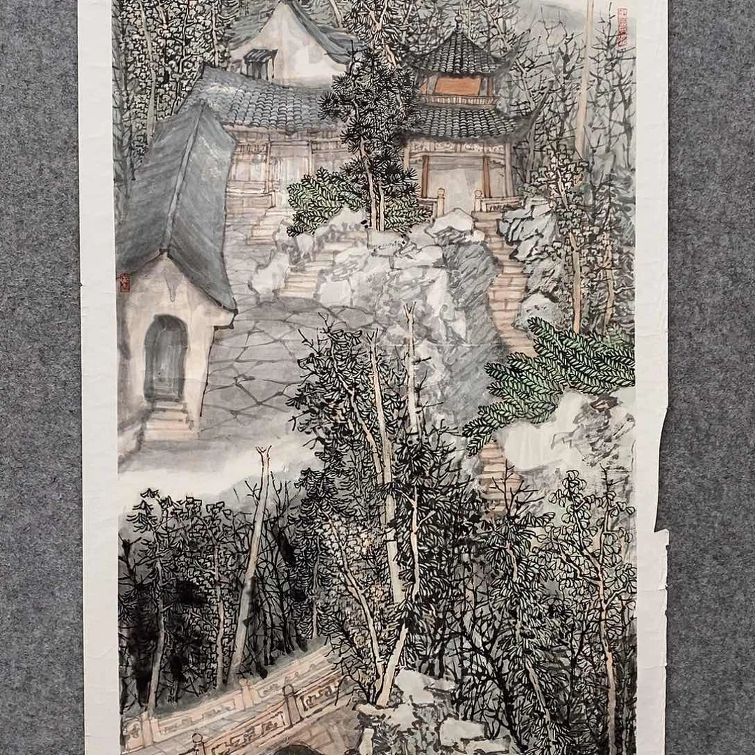 国画刘老师山水画八平尺