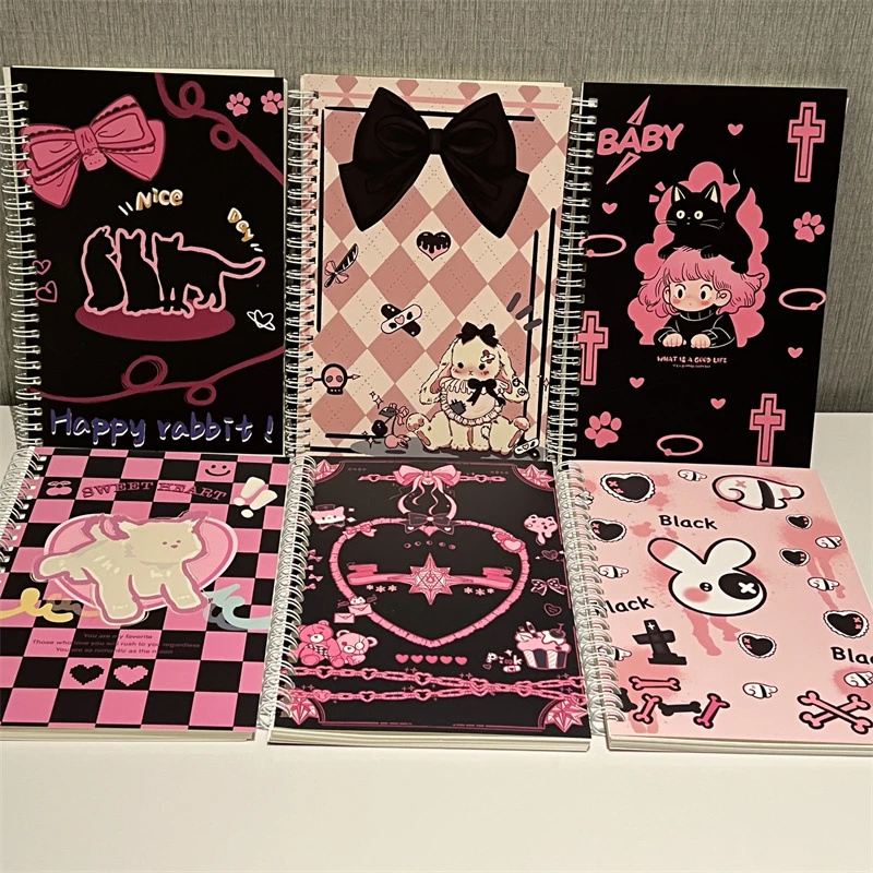 暗黑甜心A5线圈本ins风高颜值少女心暗黑系加厚本子学生笔记本子