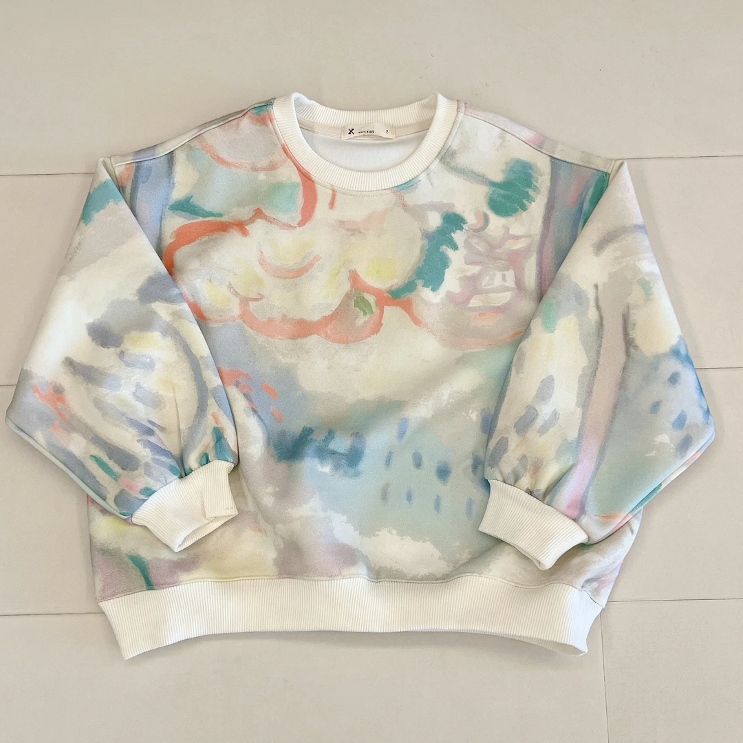 A410 百搭休闲拼色圆领卫衣