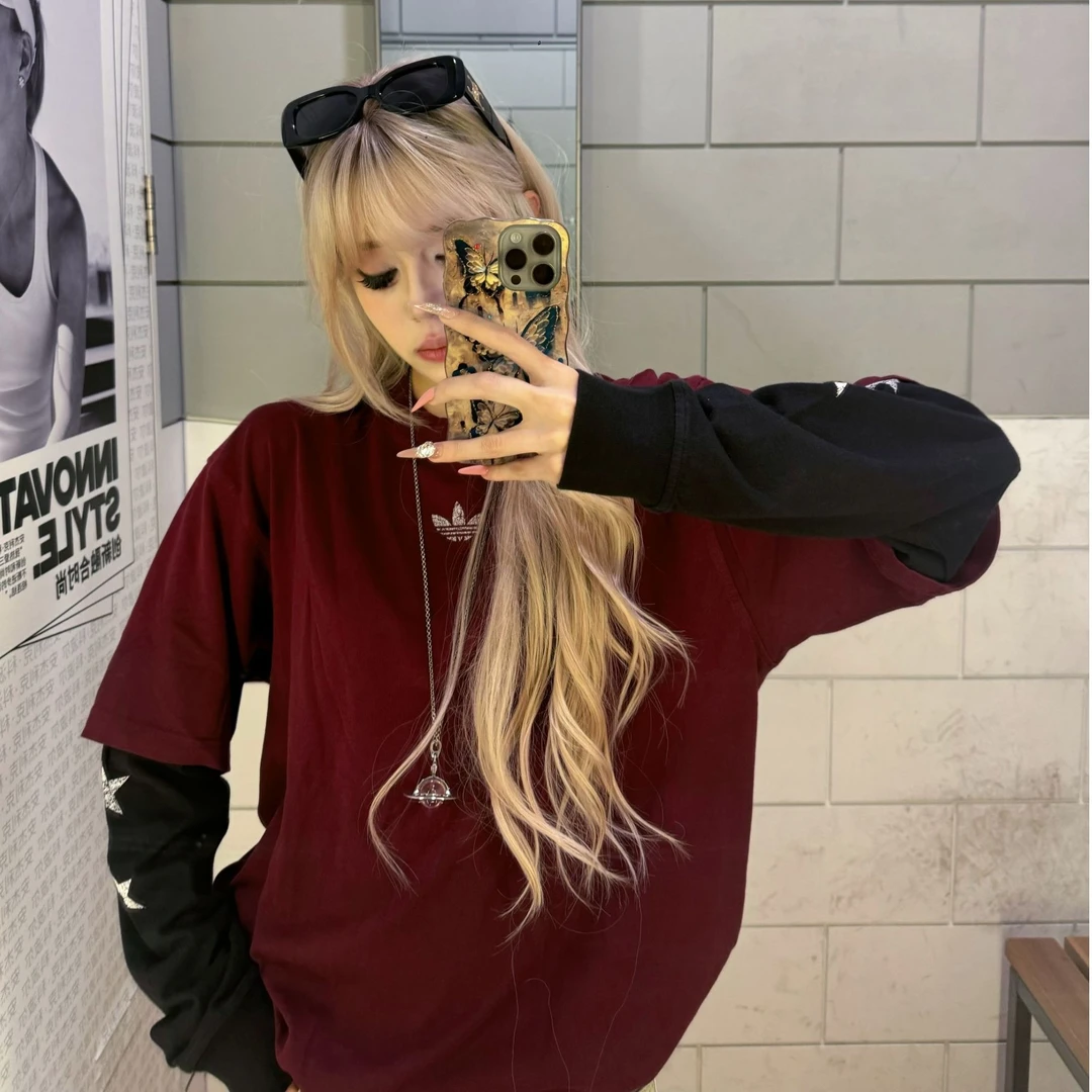 ADIDAS 秋季新款假两件长袖时尚潮流风运动风休闲百搭 KF1869