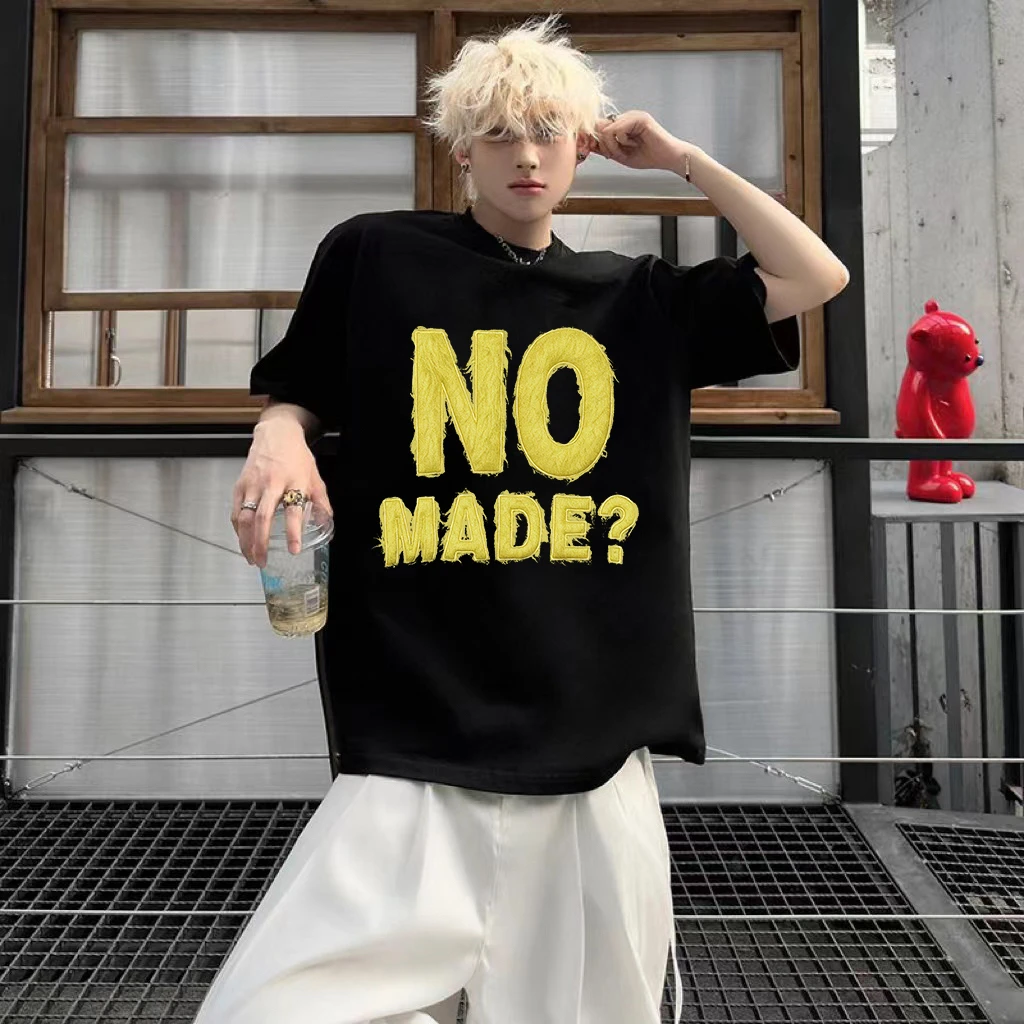 100%纯棉重磅美式复古短袖T恤男女夏季街头潮牌潮流宽松半袖上衣