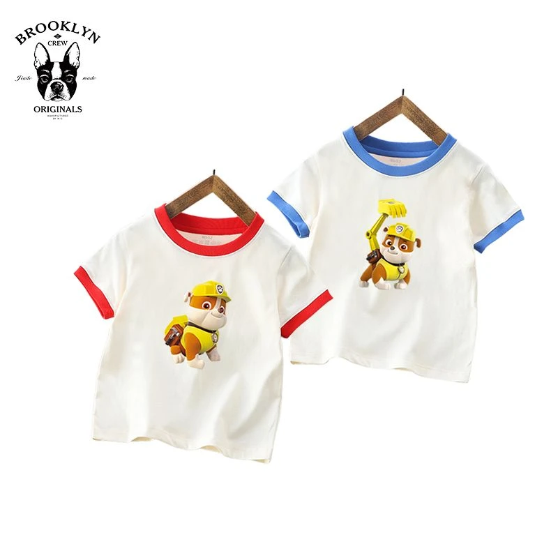 童装汪汪队男童短袖T恤纯棉儿童夏季半袖2025新男孩夏装女童打底