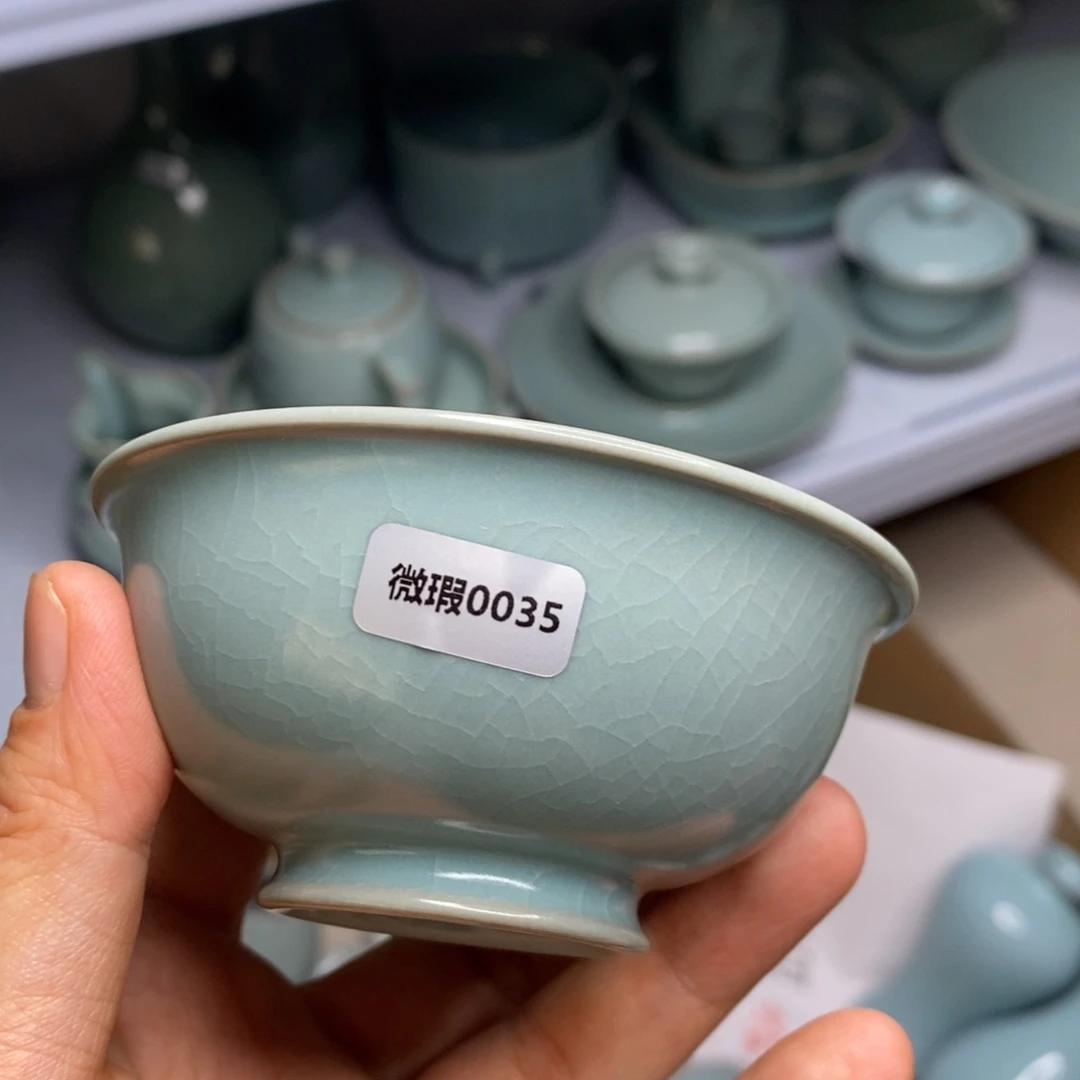 瓷片汝州原矿原釉微瑕0035
