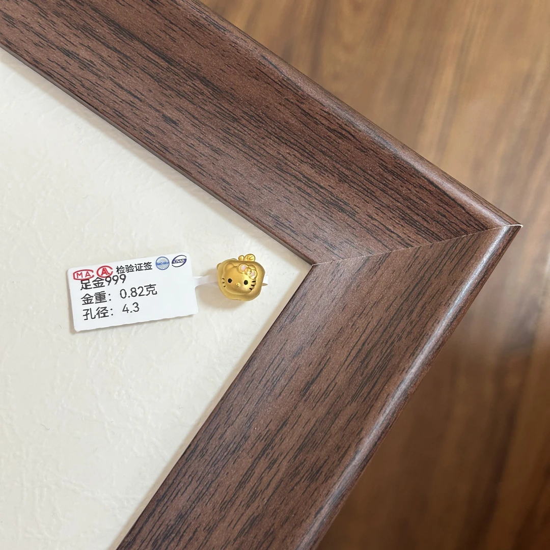 5D硬金精品转运珠足金999纯金路路通苹果KT