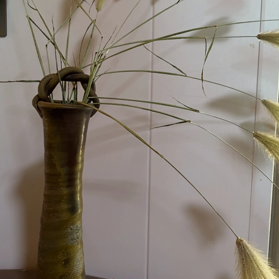 瓷片备前提篮小花器
