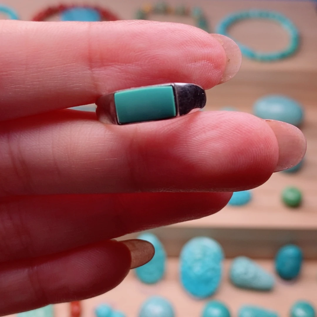 绿松石银S925镶嵌挂件