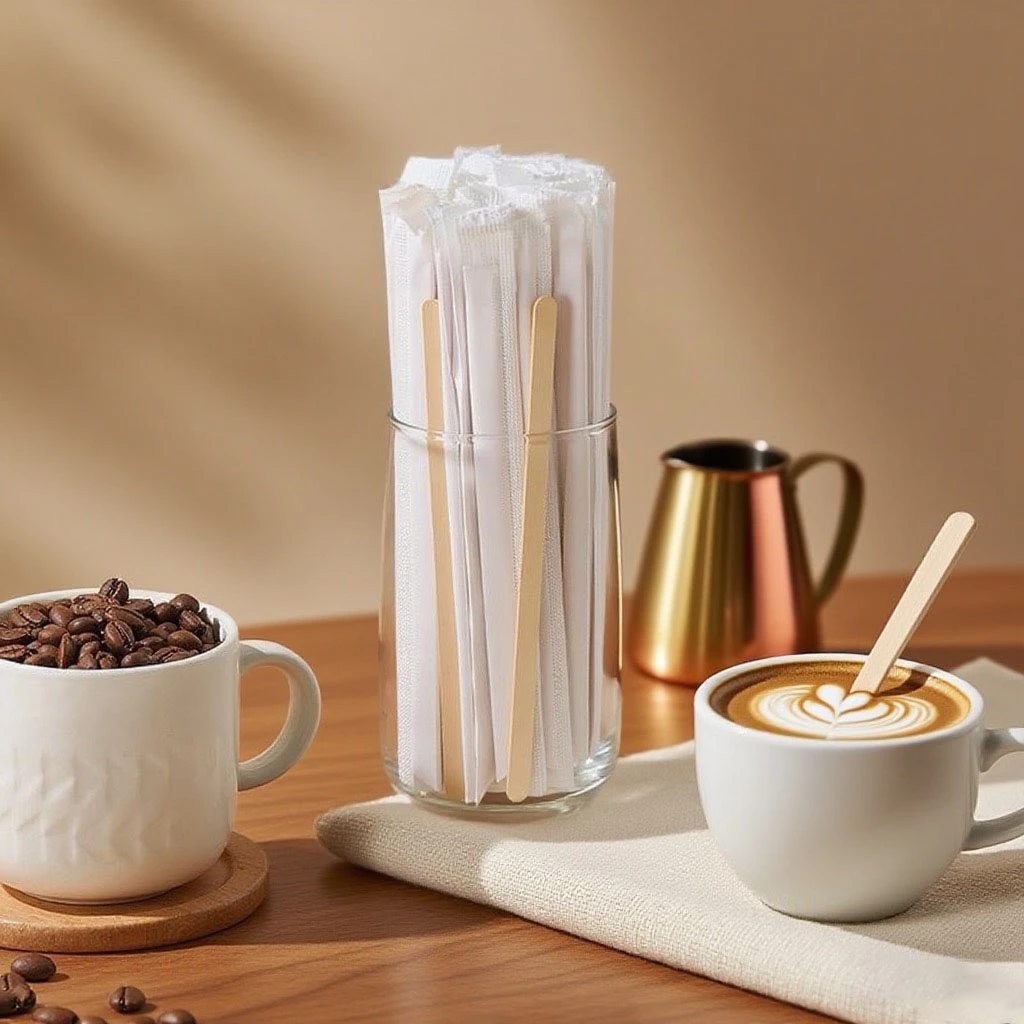 【ASL】一次性天然桦木咖啡搅拌棒独立白纸包天然木香可降解搅拌棒