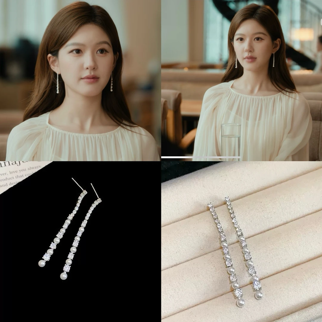 铜合金锆石耳饰 露思许妍宝宝同款许我耀眼同款耳饰 高级定制系列