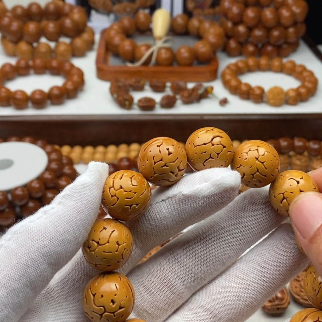 桃核光珠正圆满花手工艺品