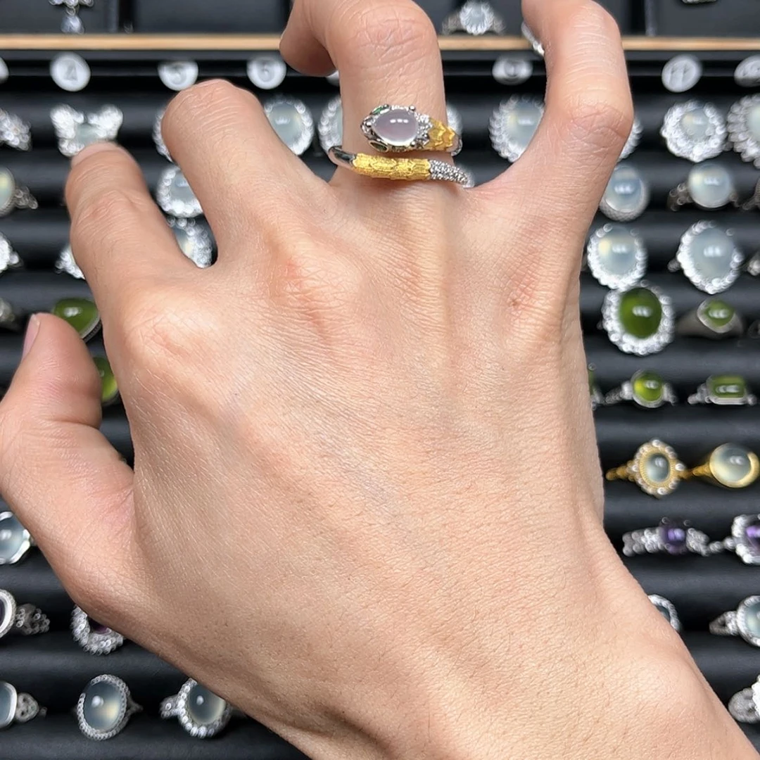 【闪购商品】岫玉戒指银S925镶嵌杨**億