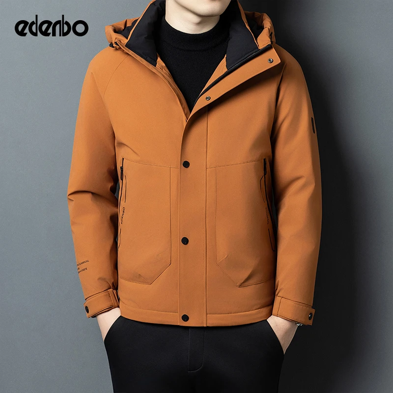 【商场同款】爱登堡羽绒服男士冬季时尚百搭连帽保暖厚款冬装外套男