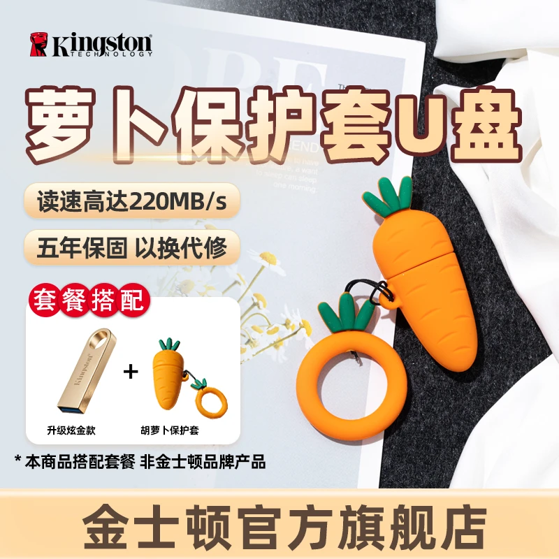 Kingston/金士顿DTSE9G3萝卜保护套u盘办公哨兵模式办公车载学习