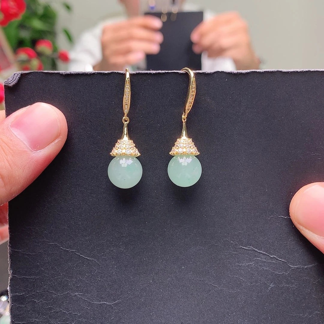 石英质玉未镶嵌耳坠