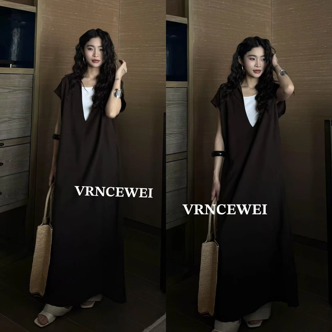福秒-有质感的一款！坎肩袖V领连衣裙 （657R0096#）VRNCEWEI