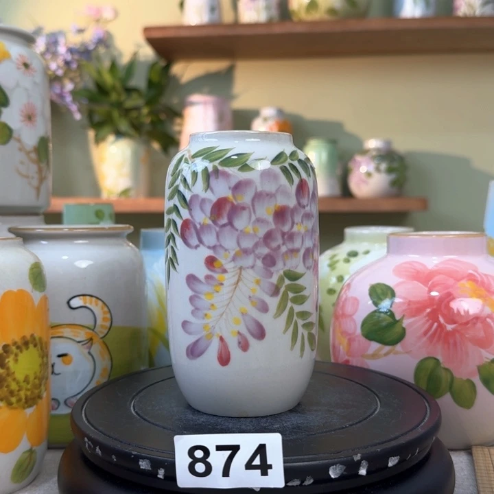 景德镇手绘陶瓷花瓶摆件无孔