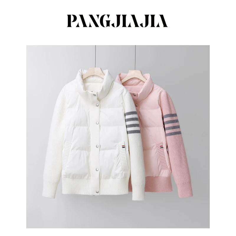 【胖佳佳】经典长青 针织拼接翻领棉服冬季时尚短外套H624T19539