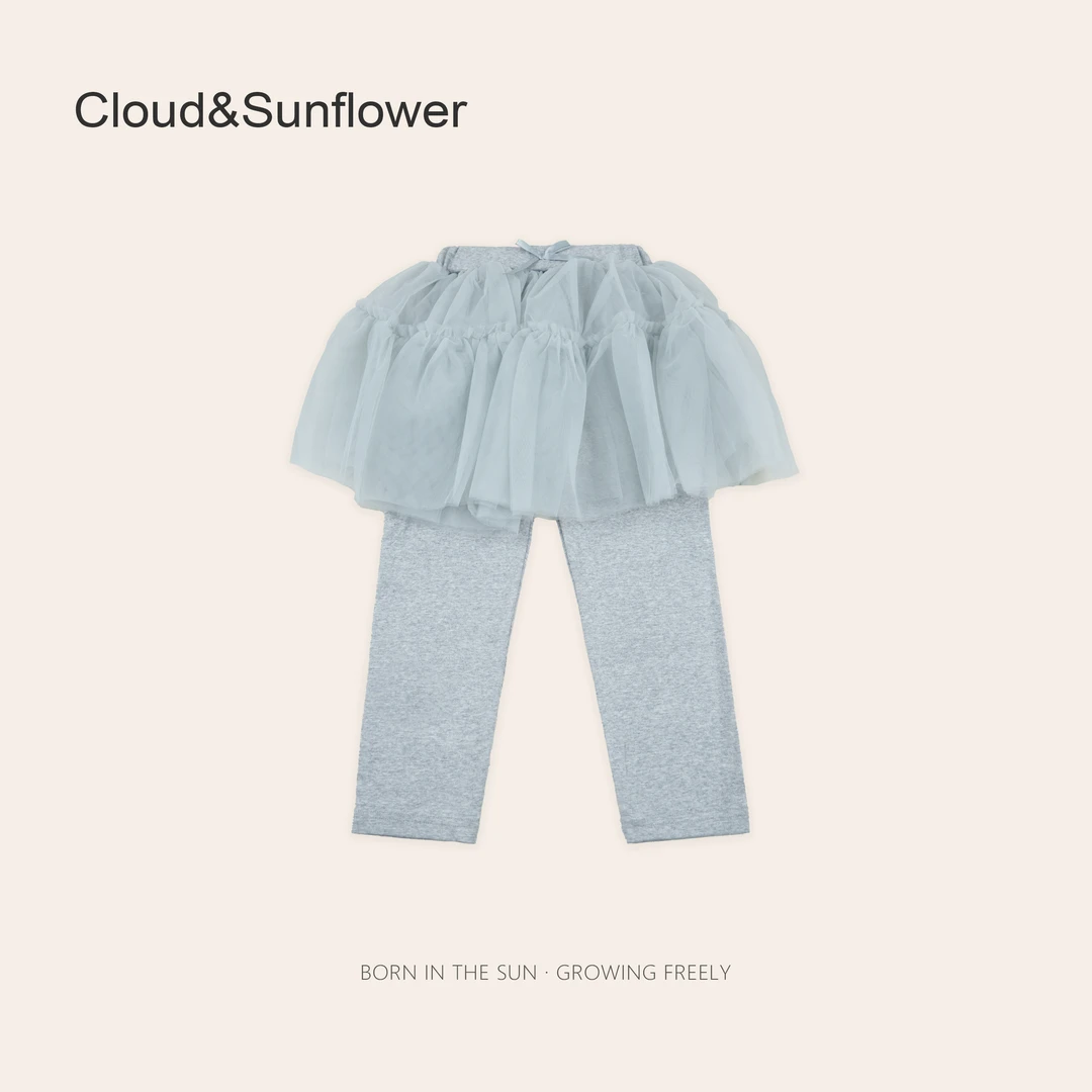 女童春季高弹力绵绵纱纱拼接打底裤1113624