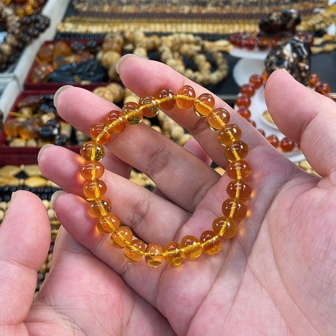 琥珀未镶嵌裸石9mm净水