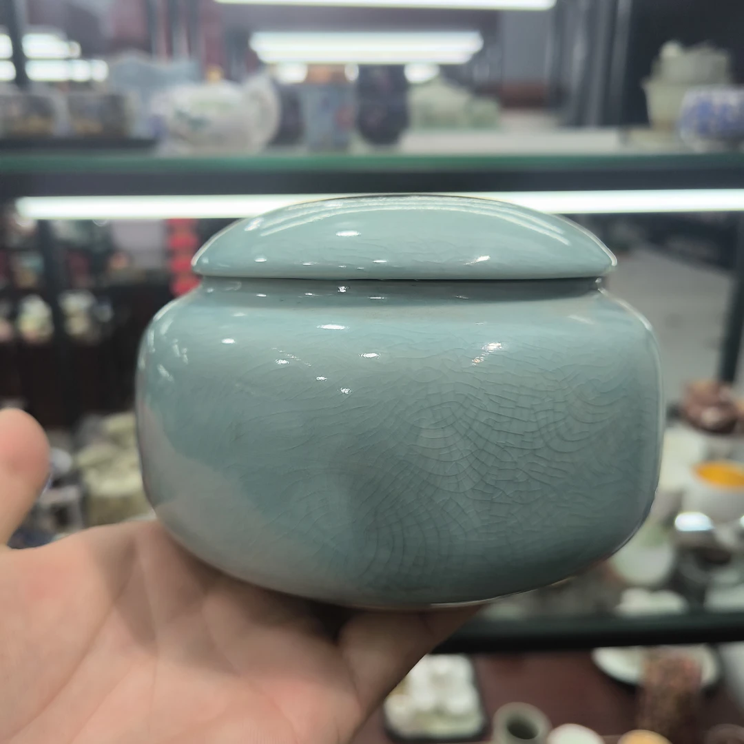 德化云仓 天青开片茶叶罐-6320