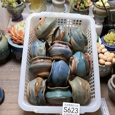 紫砂花盆623微瑕品口径5厘米左右尺寸