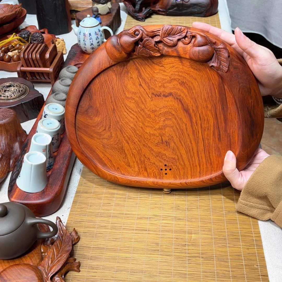 16缅甸花梨湿泡茶盘31-26-4