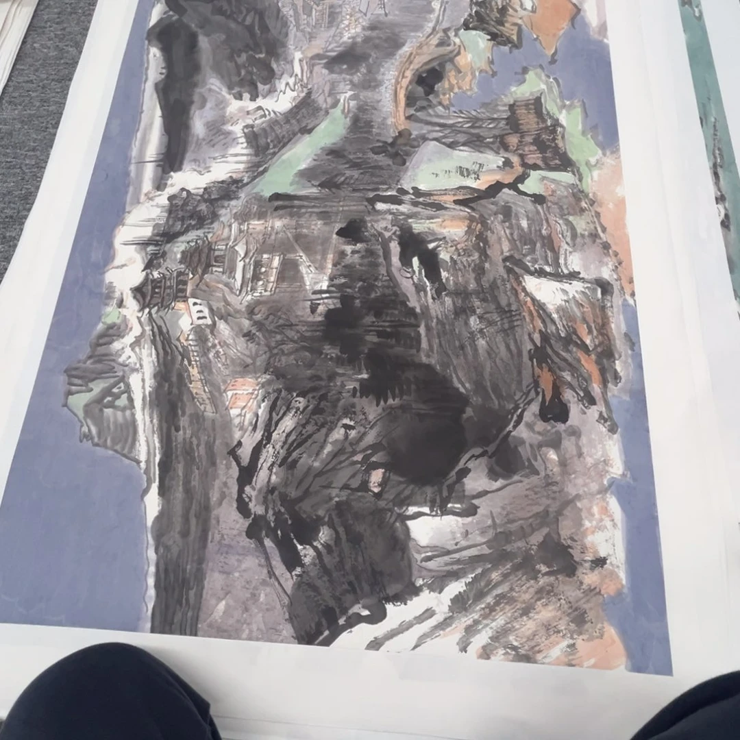 观***术国画绘画作品多次参加5张