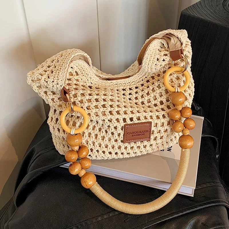 韩版腋下编织包2025夏季海边度假休闲草编包大容量简约百搭单肩包