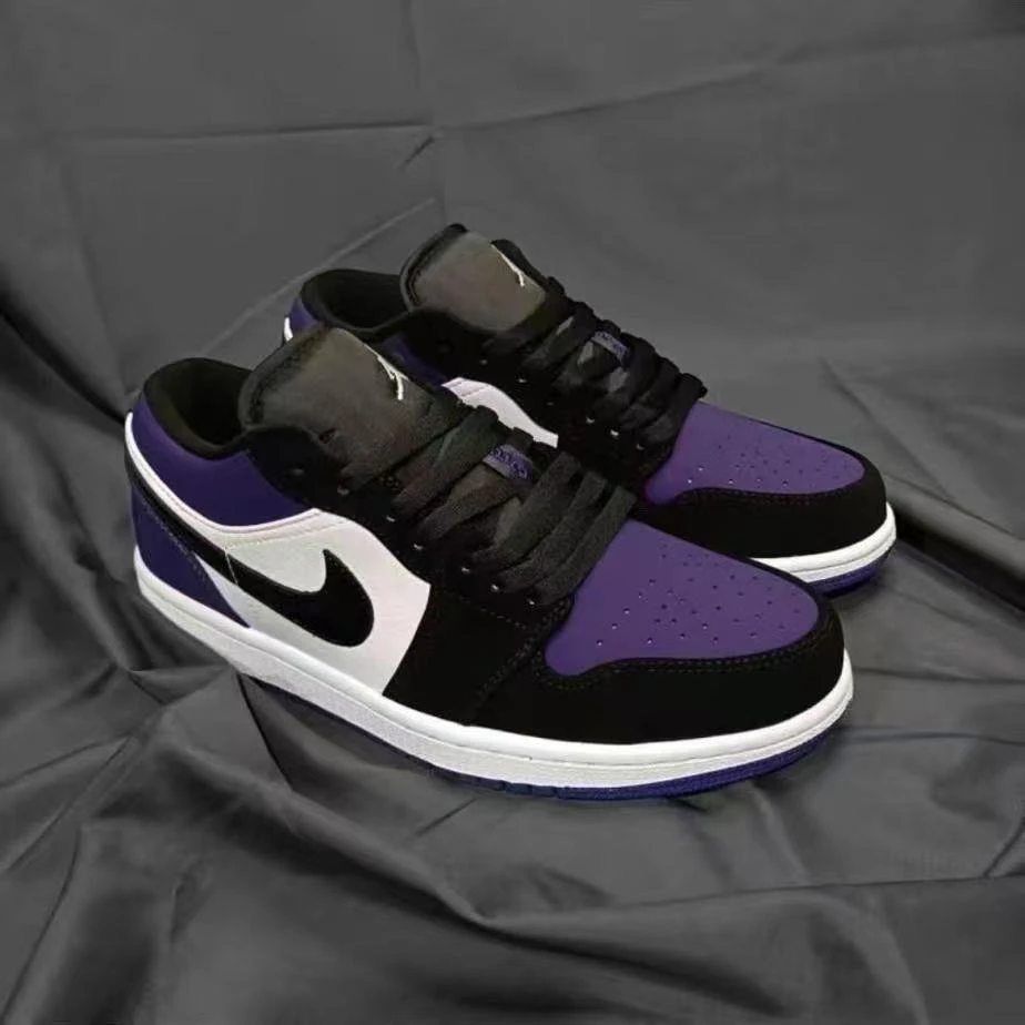 Nike/耐克联名HNXC爆款AJ1黑紫脚趾低帮百搭男女情侣休闲校园学生